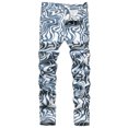 thumbnail image 1 of TIMIFIS Jeans pour Hommes Coupe Classique Régulière Jean en Coton Jeans Tendance Mode Micro Élastique Coupe Ajustée à Cordon Élastique Petit Jean à Jambe Droite - Bleu Pâle Automne, 1 of 1