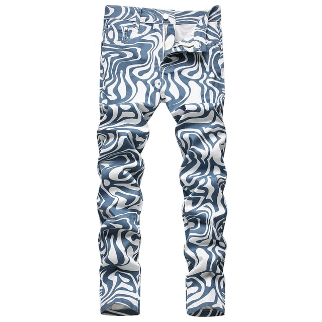 TIMIFIS Jeans pour Hommes Coupe Classique Régulière Jean en Coton Jeans Tendance Mode Micro Élastique Coupe Ajustée à Cordon Élastique Petit Jean à Jambe Droite - Bleu Pâle Automne
