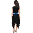 thumbnail image 2 of Yartina Robe de Danse Asymétrique pour Filles, Tunique de Prière Lituricale, Bleu&Noir 10, 2 of 6