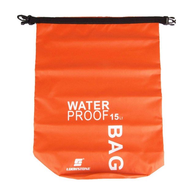 Sac Pochette Imperméable 15 L pour Camping Bateau Pêche Sac Pochette Rafting Orange