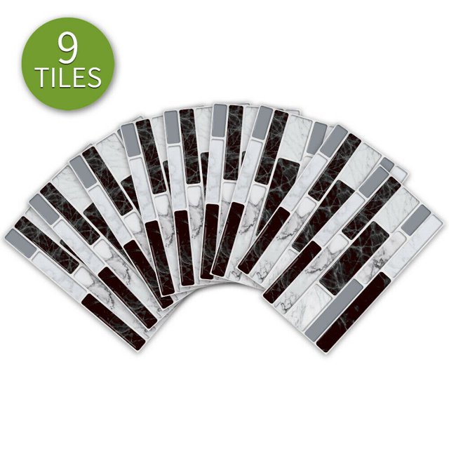 3D Peel and Stick Brick Kitchen Backsplash Self-Adhesive Wall Tile Stone Design 9 Sheets