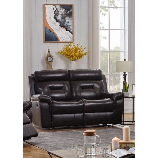 K-LIVING MARVEL CUIR HAUT DE GAMME AVEC SALOPETTE INCLINABLE EN PVC MATCH EN BRUN CHOCOLAT