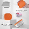 thumbnail image 2 of Stainless Steel Snack Containers for Kids Easy Open Leak Proof Small Food Containers with Silicone Lids Lunch Box 3Pcs, 2 of 5