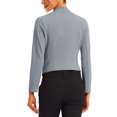 thumbnail image 3 of Blazer de Travail pour Femme Sans Col, Veste de Tailleur Chic Décontracté, Blazer Court, TG, Gris, 3 of 6