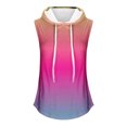 thumbnail image 3 of IROINID T-Shirt Sans Manches pour Femmes en Solde, Sweat à Capuche Sport Imprimé Col Rond Ample Surdimensionné Rose Vif m, 3 of 3