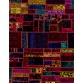 thumbnail image 1 of Ahgly Company Indoor Rectangle Abstract Red Brown Patchwork Area Rugs, 7' x 9', 1 of 6