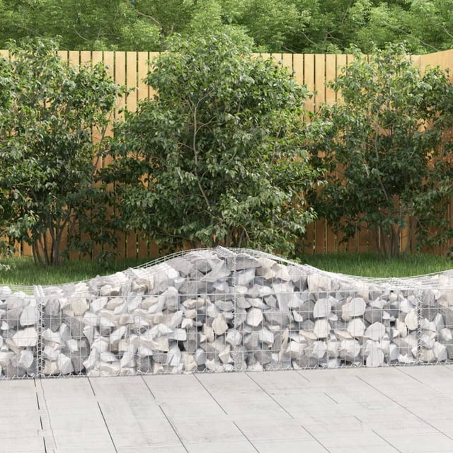 vidaXL Arched Gabion Baskets 2 pcs 200x50x40/60 cm Galvanised Iron