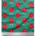 thumbnail image 1 of Soimoi Poly Crepe Fabric Floral & Bee Insects Print Fabric by The Yard 52 Inch Wide, 1 of 3