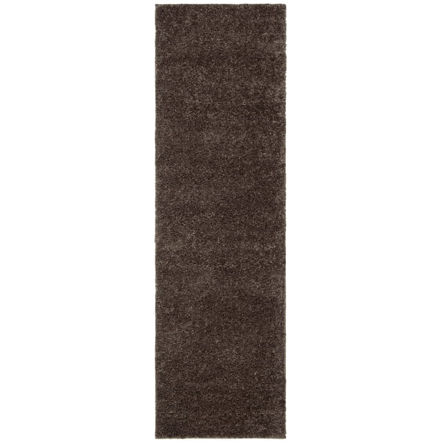 Safavieh August Shag Collection AUG900T Solid 1.2-inch Thick Runner, 2'3" x 6' , Brown