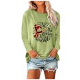 thumbnail image 2 of Blouses pour Femmes Imprimé Décontracté Noël Manches Longues Col Rond Hauts T-Shirts Surdimensionnés pour Femmes en Solde, 2 of 5