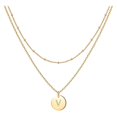 thumbnail image 1 of SIfdSeng Women's Fashion Heart Letter Necklace 26 Letters Circular Double Layer Neck Chain, 1 of 5