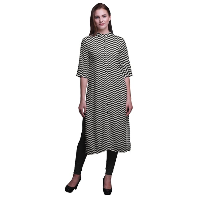 Bimba Kurta Longue Droite pour Femmes Coupe Régulière Tunique Kurti Décontractée Très Grande