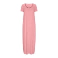 thumbnail image 3 of fatyb Robes Maxi pour Femmes Col Rond Manches Courtes Robes Décontractées Robes T-Shirt Amples pour Femmes P-5TG, 3 of 6