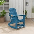 thumbnail image 4 of YUSAZENS Rocking Adirondack Chairs - Folding Rocking Chair with Footrest, Outdoor Chair with Retractable Ottoman and Cup Holder Blue, 4 of 8