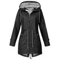 thumbnail image 1 of Xingqing Women Lady Hooded Thick Jacket Long Sleeve Drawstring Design Windbreaker Coat, 1 of 4