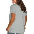 thumbnail image 2 of LNGOOR Économies d'Été! Hauts d'Été Grande Taille pour Femmes 2024 Mode Décontractée Col Rond Manches Courtes T-Shirts Coupe Ample Chandail Blouse Rouge P, 2 of 5