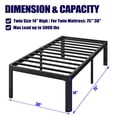 thumbnail image 2 of ULIESC 14 Inch High Twin Bed Frame No Box Spring Needed, Heavy Duty Metal Platform Bed Frame Twin with Round Corners, Easy Assembly and Noise-Free, Black, 2 of 8