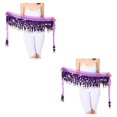 thumbnail image 2 of Transemion Wide Application Belly Dance Sequined Waist Versatile And Stylish Waist purple 2Set, 2 of 6