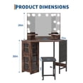 thumbnail image 1 of EDTara Corner Vanity Table with LED Mirror, 3-Fold Mirror, Power Station, USB Outlets, and Stool for Bedroom, 1 of 5
