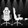 thumbnail image 3 of BestOffice Ergonomic Office Gaming Chair, Executive Computer Task Chair with Footrest & Lumbar Support, Rolling Swivel Design, PU Leather, White, 3 of 8
