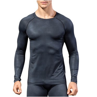 GigrtiJin Mens Athletic Compression Shirts Long Sleeve Body Shaper Workout T Shirt Breathable Slim Cool Dry Muscle Tops