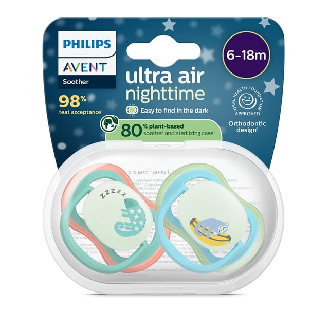 Philips Avent Ultra air Pacifier 6-18m (NightTime), chameleon