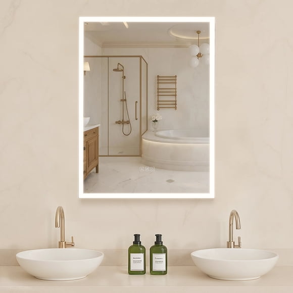 VEVOR Lighted Medicine Cabinet with Magnifying Mirror 24x32" Recessed Wall Mount