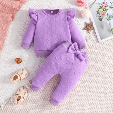 Chemises pour Filles, Hauts Décontractés Mode pour Filles à Manches Longues Col Rond Bouton Ensembles de Pantalons Longs Unis