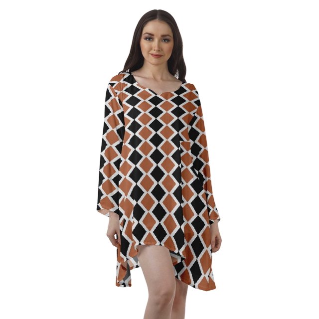 Moomaya Robes Décontractées Femmes Rayonne Robe Mini à Manches Longues pour Femmes