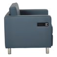 thumbnail image 3 of Chaise Atlantic avec Station de Recharge Simple en Tissu Bleu Dillon, 3 of 5