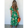 thumbnail image 3 of a.Jesdani Robe Maxi Élégante : Manches Bouffantes à Motif Floral et Taille Haute, Vert - Tendance!, 3 of 8