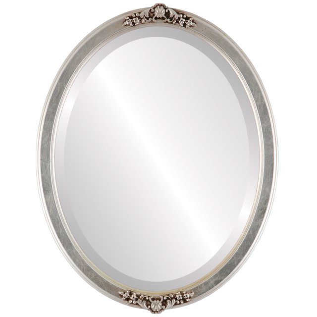 Miroir Encadré Athena - Feuille d'Argent avec Brun Antique