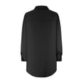thumbnail image 4 of Birdeem Chemise Ajustée Ample pour Femme, Courte, devant, Dos Long, à Lacets, Manches Longues, Col en V, Haut/chemise, 4 of 5