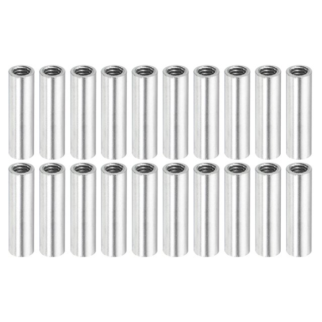 Unique Bargains Écrou d'Accouplement Rond M4x0,7 Mm 20mm Fileté Connecteur Tige Tige Tube Goujon 20 Pack