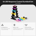 thumbnail image 3 of BalanceFrom 56 lb Neoprene Coated Iron Dumbbell Hex Weights Set with Stand, Color-Coded, 3 of 10