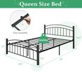 thumbnail image 4 of Costway Queen Size Metal Platform Bed Frame Headboard Footboard Steel Slat Support, 4 of 10