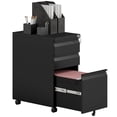 thumbnail image 1 of Vinsett 3 Drawer File Cabinet Steel Filing Cabinet A4 Legal Letter Black, 1 of 10