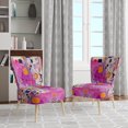 thumbnail image 2 of Designart "Cubism Unleashed Pink Expressions" Pink Cubism Upholstered Accent Chair - Modern Arm Chair For Living Room, 2 of 7