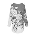 thumbnail image 5 of DPTALR Womens Round Neck Printing Fall Blouses Smocked Long Sleeve Shirts Tops, 5 of 5