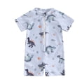 thumbnail image 4 of Gubotare Swimsuit Boys Rashguard Toddler Boys One Piece Rash Guard Swimsuit Infant Swimwear Bathing Suits Sun Suit Short UPF 50+ Sun Protection 0 6 Months (Light Gray,0-6 Months), 4 of 4