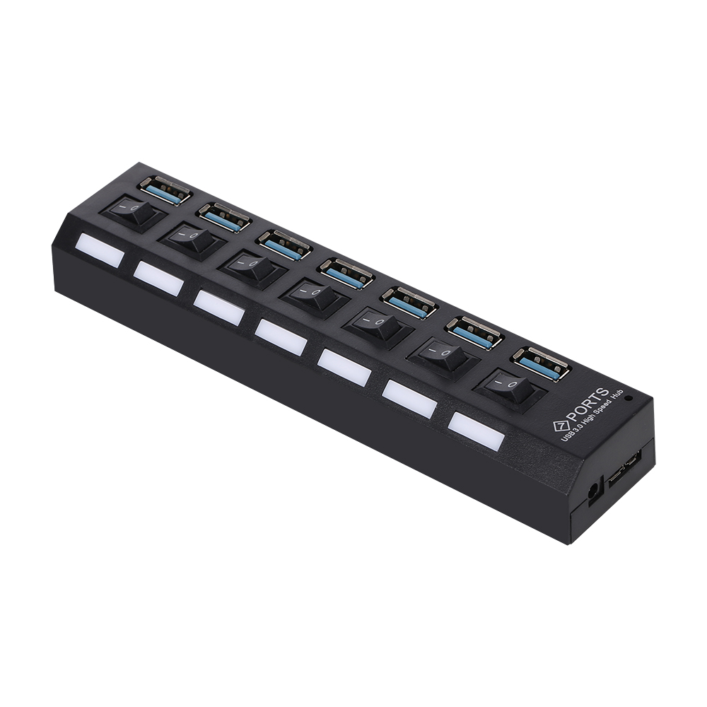 Yeacher 7-Port USB 3.0 HUB USB Splitter 7 Ports Expander with Switch For PC