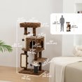 thumbnail image 3 of PawHut 41 Inch Cat Tree with Scratching Posts, Cat Bed, Condo, Leopard Print, 3 of 10
