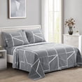 thumbnail image 1 of Marina Decoration Ultra Soft Silky Deep Pocket Rich Printed Bedding Rayon from Bamboo All Season Sheet Set with Pillowcases, Modern Fantasy Geometric Pattern, 1 of 7