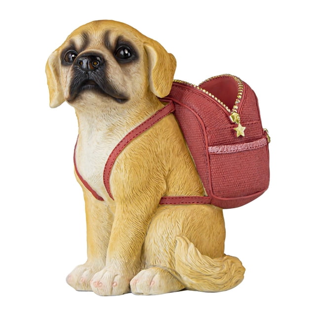 GROWTH TANK Dog Sculpture Statue Saving Box Toy Jewelry Storage Kids Home Decor Red