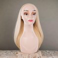 thumbnail image 4 of HILABEE Female Bald Mannequin Head 19inch Stable Base Manikin Display Model for Hats Orange no Shoulder, 4 of 8