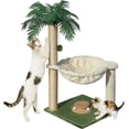 thumbnail image 1 of Cat Scratching Post es Small Cat Tree Tower with Two Cat Hammock Double Cat Hammock with Cat Toy Wooden Interactive Cat Condo for Kitten and Adults Cat, 1 of 6