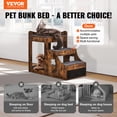 thumbnail image 2 of Lit Superposé pour Animaux avec Escaliers Perchoir pour Chien/chat avec Rangement Intérieur Brun, 2 of 9