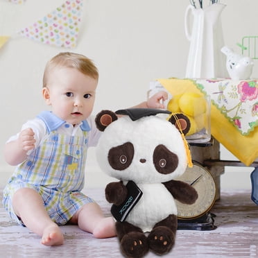 BESTYASH Peluche Panda Mignonne en Peluche pour Déco Maison et Enfants en Noir Blanc 5.89x3.14x9.82 Pouces 1 Paquet