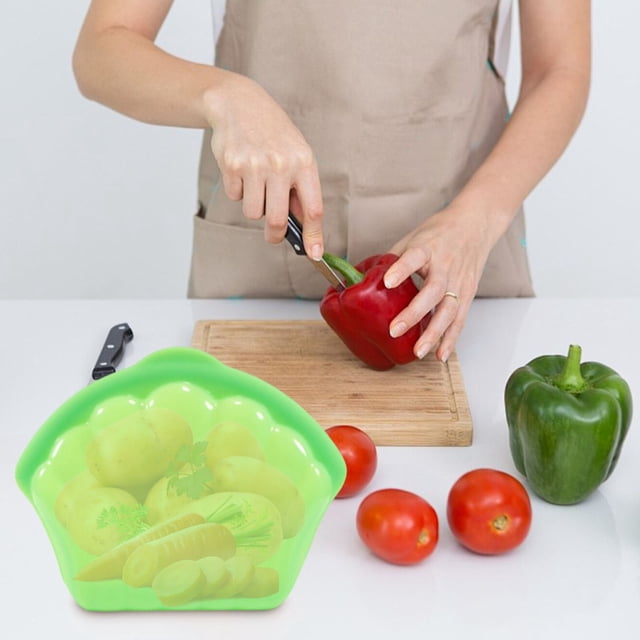 Silicone Reusable Food Storage Bags,Freezer Bags for Food Storage,Multi-function Fruit Vegetable Snack Storage Container,Easy to Clean,Dishwasher Safe
