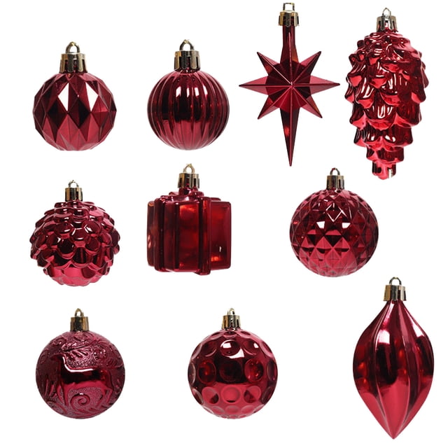 Birdeem 12Pcs Christmas Tree Ornament Pendant Party Supplies Tree Hanging Plastic Ball